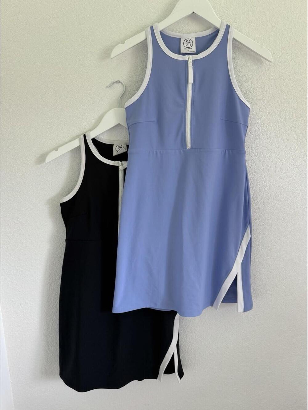Sage Collective Athletic Tennis Dress Women's Size Med Built-In Short Set of (2)
